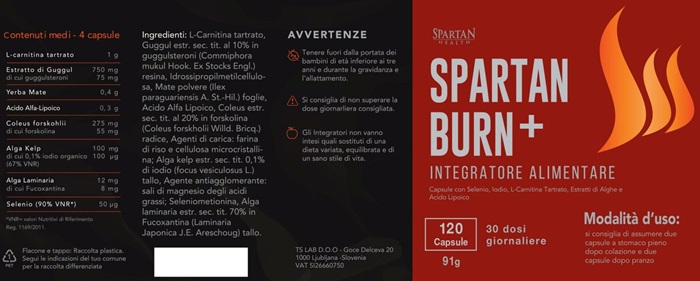 Spartan Burn ingredienti
