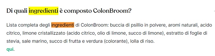 Colon Broom ingredienti