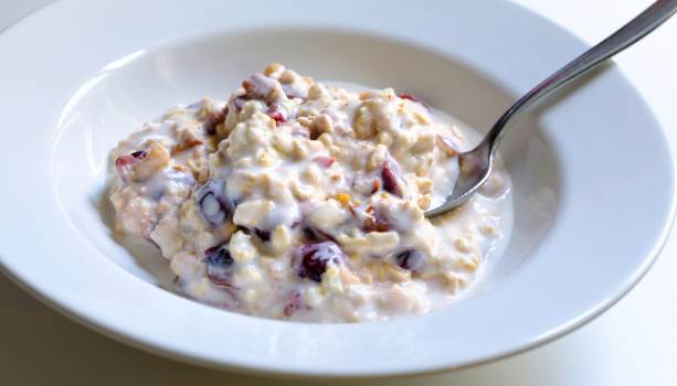 porridge proteico con yogurt